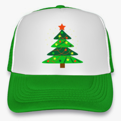 Кепка-тракер с принтом Новогодняя ёлка