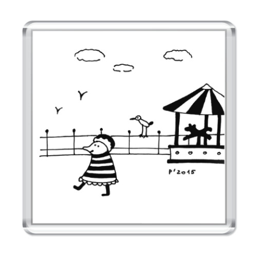 Магнит с принтом У моря/ Seaside