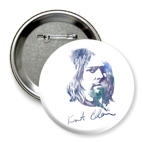 Значок 75мм с принтом Nirvana - Курт  Кобейн