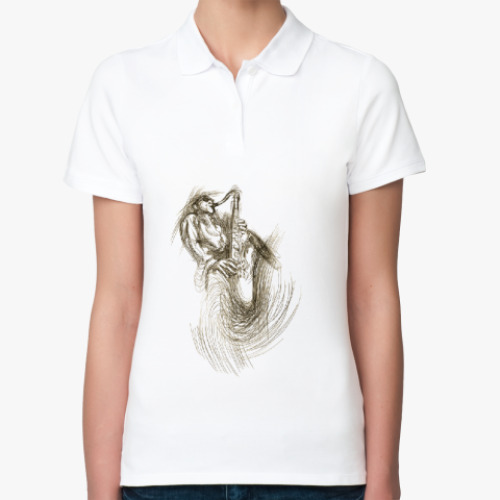 Женская рубашка поло (печать) с принтом Джазмен