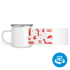 Кружка металлическая белая (круговая запечатка)