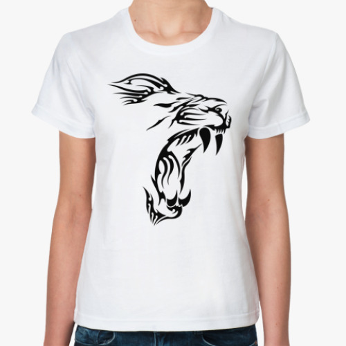 Классическая футболка с принтом Лев