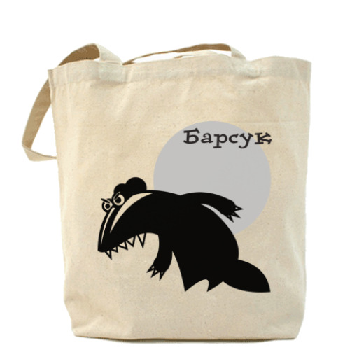 Сумка шоппер с принтом Барсук