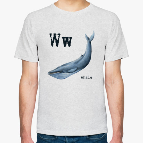 Футболка whale-горбатый кит, азбука