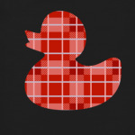 Уточка для ванной в шотландскую клетку