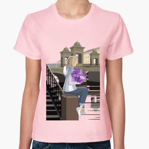 Женская футболка с принтом БЕЛАЯ НОЧЬ