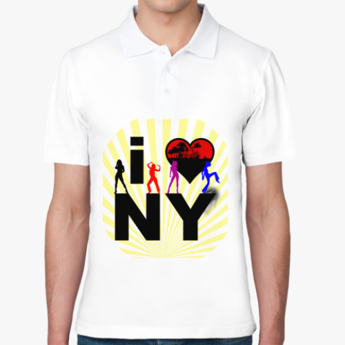 Рубашка поло с принтом  I love NY