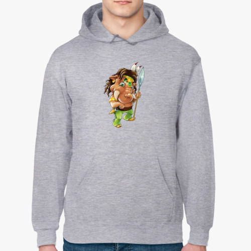 Толстовка худи с принтом Воин-мамонтенок