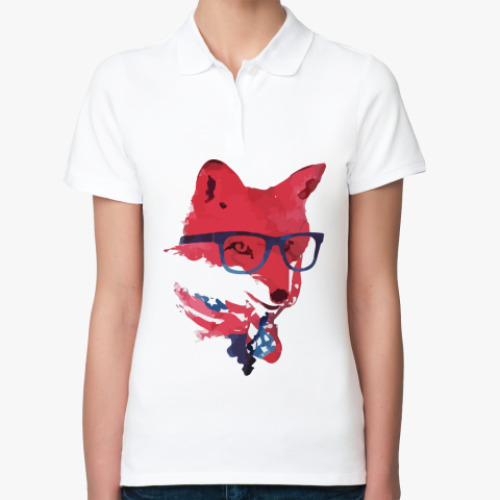 Женская рубашка поло (печать) Red American Fox