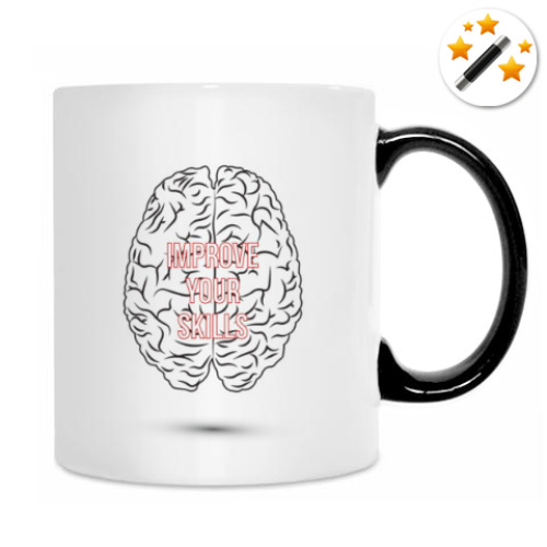 Кружка-хамелеон с принтом improve your skills