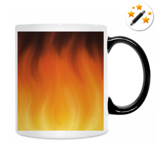 Кружка-хамелеон с принтом Абстракция огонь