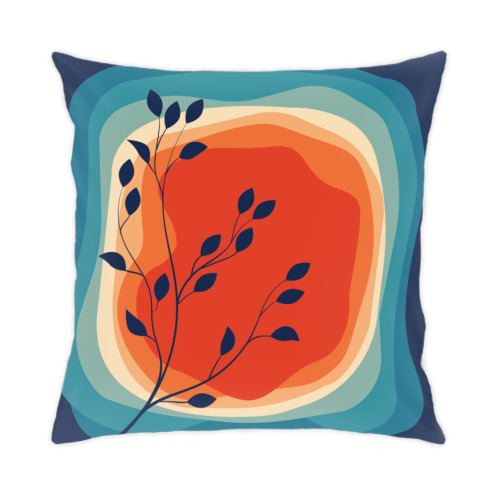 Подушка с принтом Листва