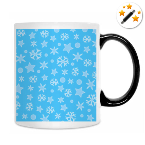 Кружка-хамелеон с принтом Снежное небо