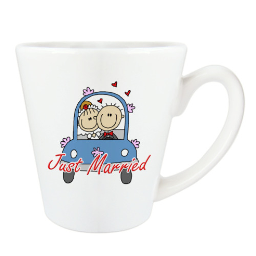 Чашка Латте с принтом Just married