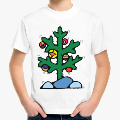 Детская футболка с принтом Нестандартная елочка