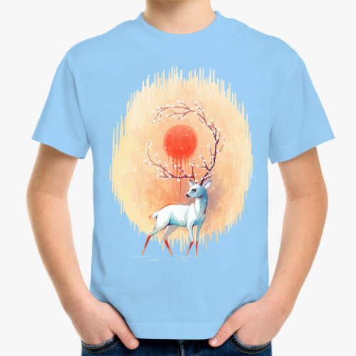 Детская футболка Дух весны белый олень