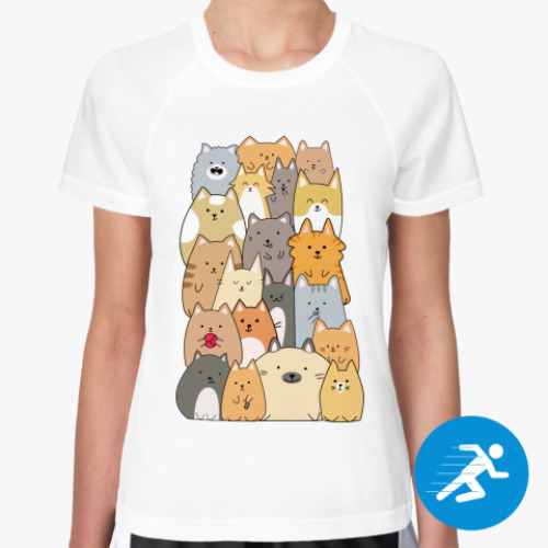 Женская спортивная футболка Смешные коты (funny cats)