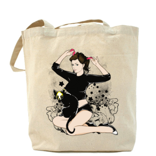 Сумка шоппер с принтом Pin-up Halloween
