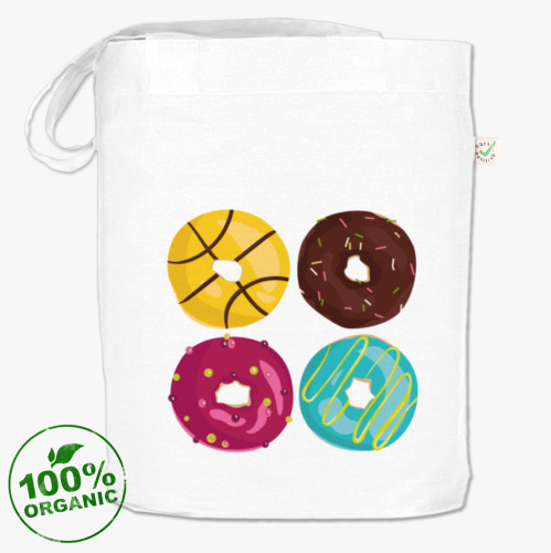 Сумка шоппер с принтом "Пончики"