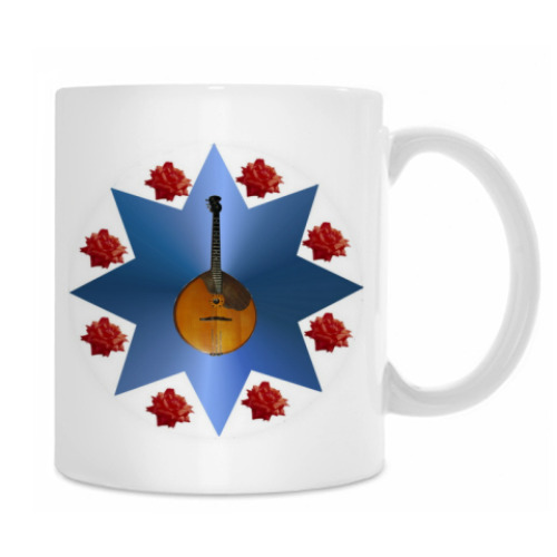 Кружка с принтом 'Розы и домра'
