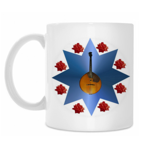 Кружка с принтом 'Розы и домра'