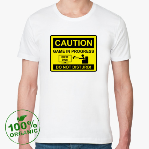 Футболка из органик-хлопка с принтом Game in progress