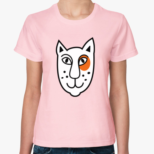 Женская футболка Мордочка кота с рыжим пятном