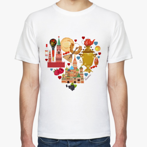 Футболка с принтом I Love Russia