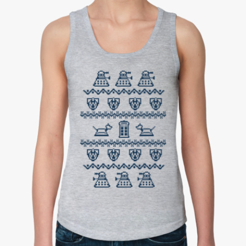 Женская майка с принтом Доктор Кто орнамент