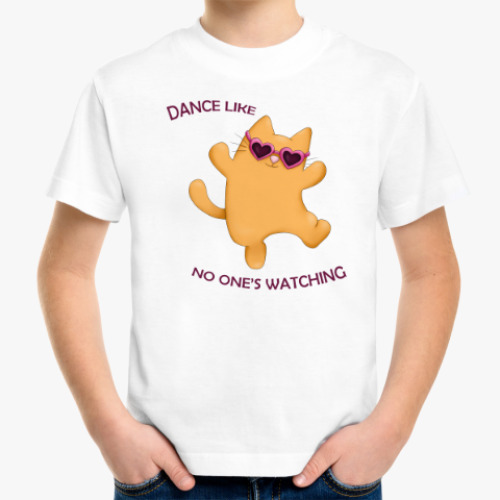 Детская футболка с принтом Позитивный котик