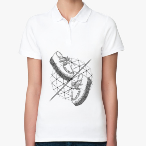 Женская рубашка поло (печать) Слова и фразы - твои шаги!