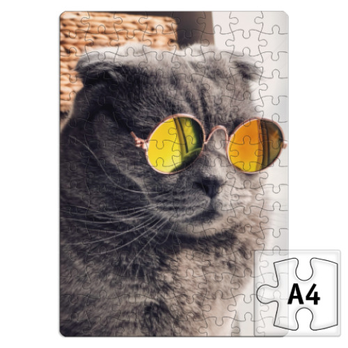 Пазл с принтом Кот-хитпстер