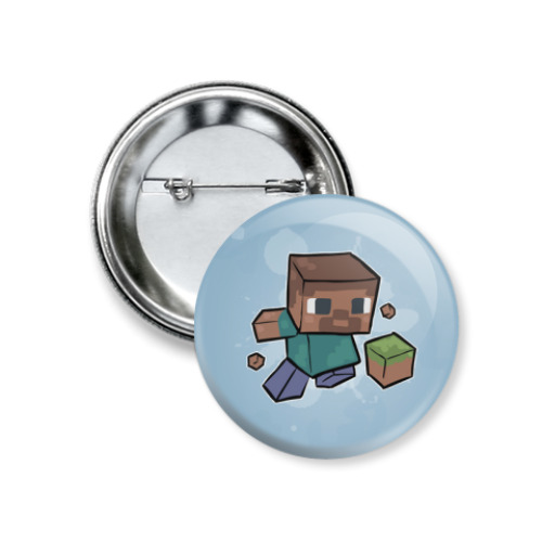 Значок 37мм с принтом Minecraft