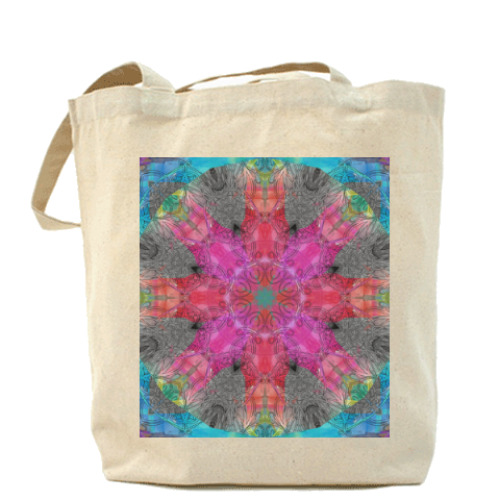 Сумка шоппер с принтом абстрактные акварельные цветы