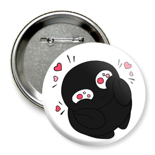 Значок 75мм с принтом Тень в восторге