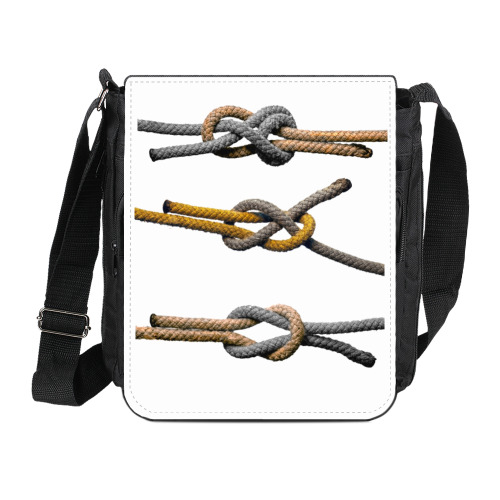 Сумка на плечо (мини-планшет) с принтом Морские узлы