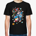 Классическая футболка Собака в космосе