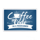 Магнит 7,5 x 5,1 см Программист кофеман