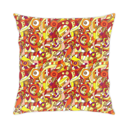 Подушка с принтом 'Оранжевое настроение'