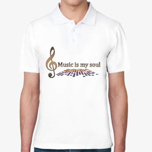 Рубашка поло с принтом Music is my soul