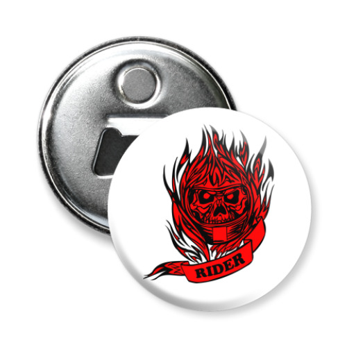 Магнит-открывашка с принтом ghost rider