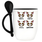 Эмоции грустного кота