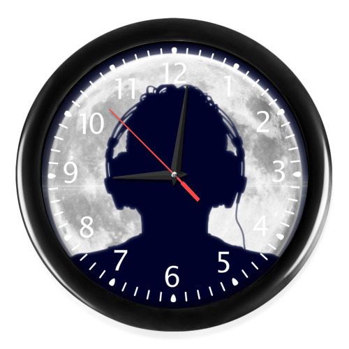 Настенные часы с принтом Время слушать музыку