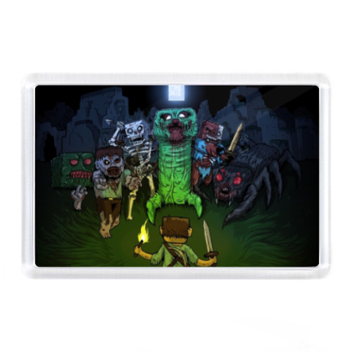 Магнит с принтом Minecraft, майнкрафт