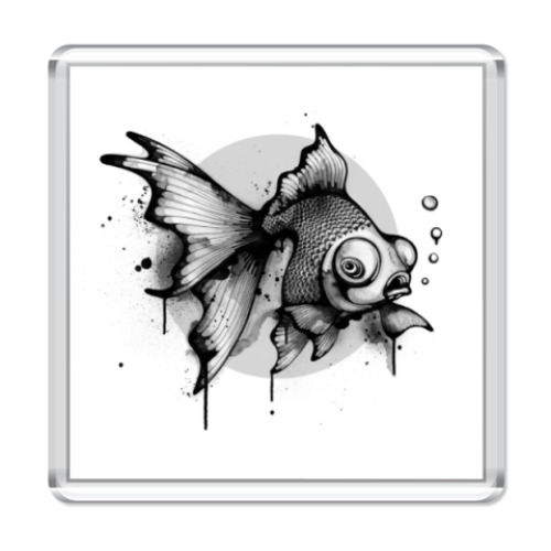 Магнит с принтом   fish