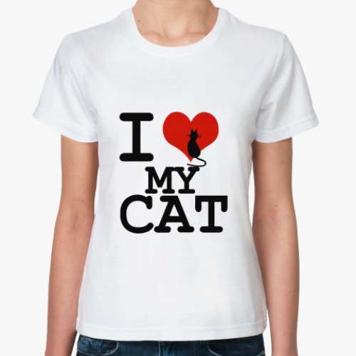 Классическая футболка I love my Cat