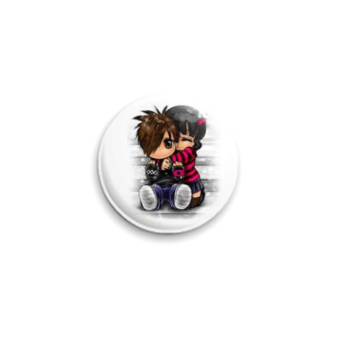 Значок 25мм  'Эмо парочка'