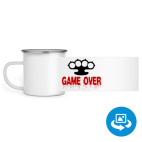 Кружка металлическая белая (круговая запечатка)