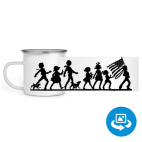 Кружка металлическая белая (круговая запечатка)