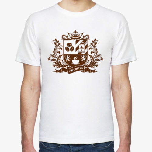 Футболка с принтом I love coffee - любителям кофе
